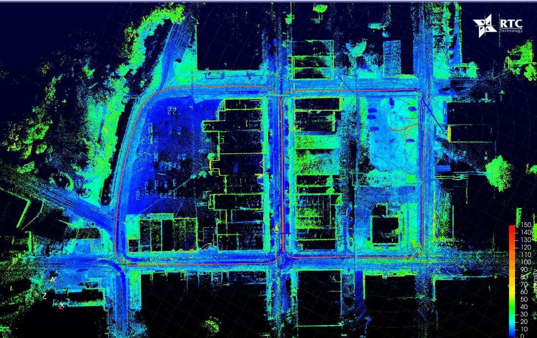 Hệ thống sử dụng cảm biến LiDAR phát xạ xung laser để đo khoảng cách và xây dựng bản đồ 2D/3D