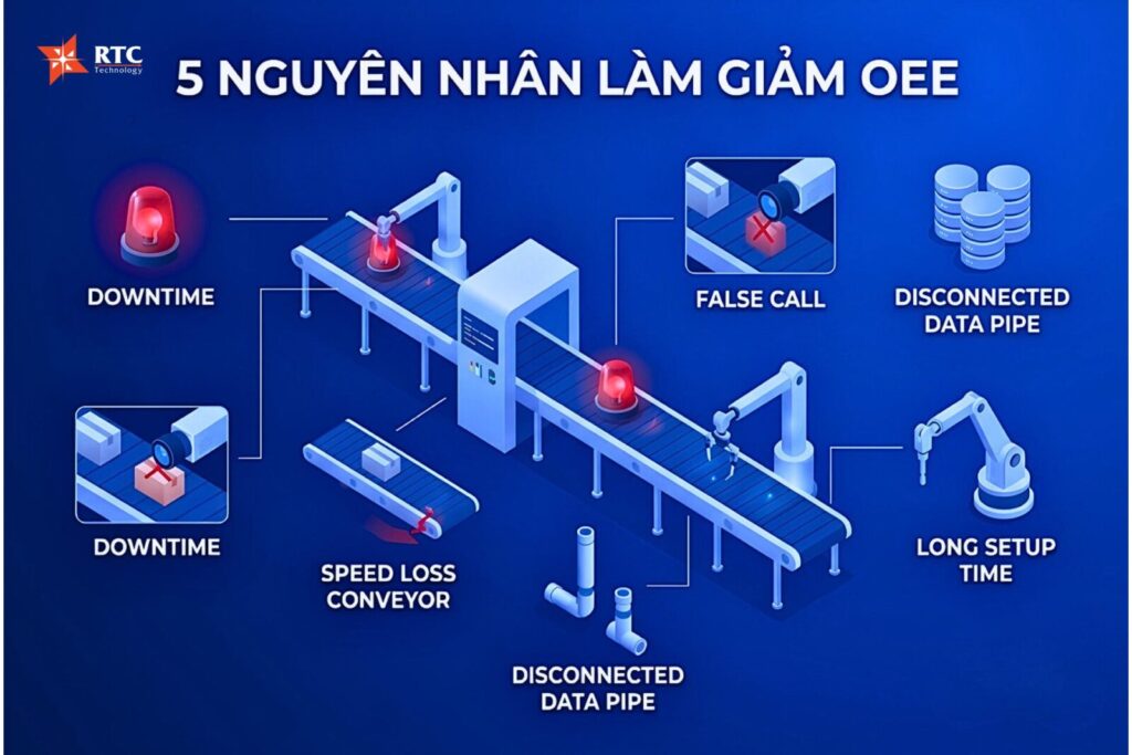 5 Nguyên Nhân Làm Giảm OEE Hàng Đầu Trong Tự Động Hóa