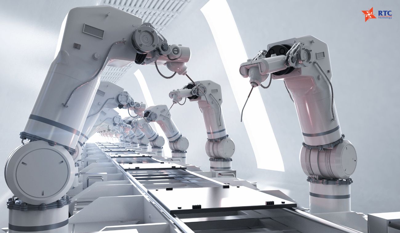 Machine Vision giúp cánh tay robot gắp sản phẩm chính xác dù sản phẩm nằm ở vị trí ngẫu nhiên trên băng chuyền