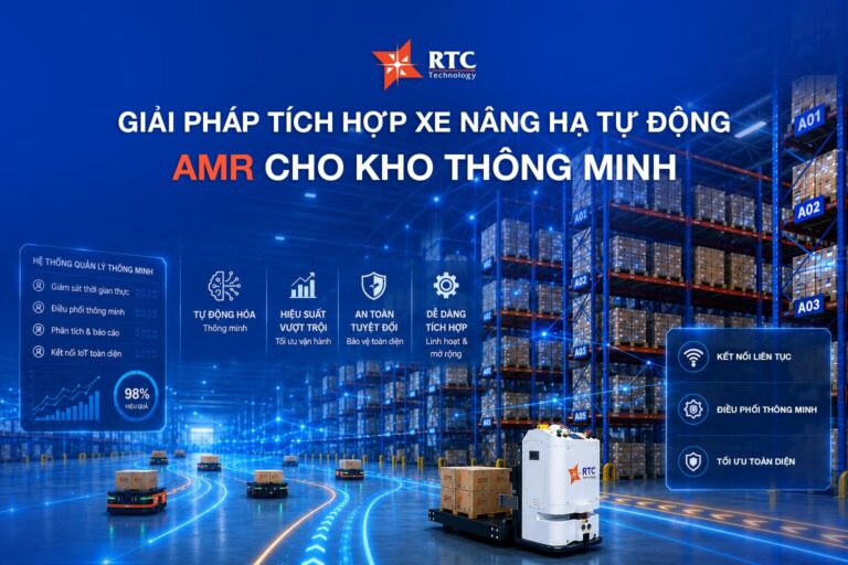 Giải pháp tích hợp xe nâng hạ tự động AMR cho kho thông minh