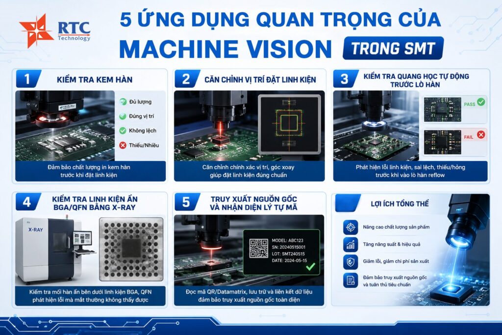 5 ứng dụng quan trọng của Machine Vision trong SMT